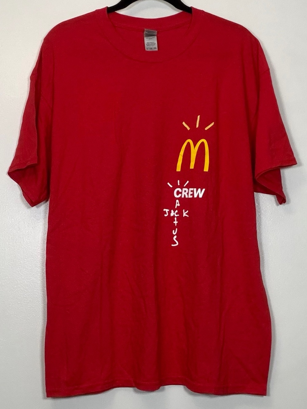 🆕 Travis Scott Cactus Jack Gildan Red Short Sleeve Graphic Crew T-Shirt